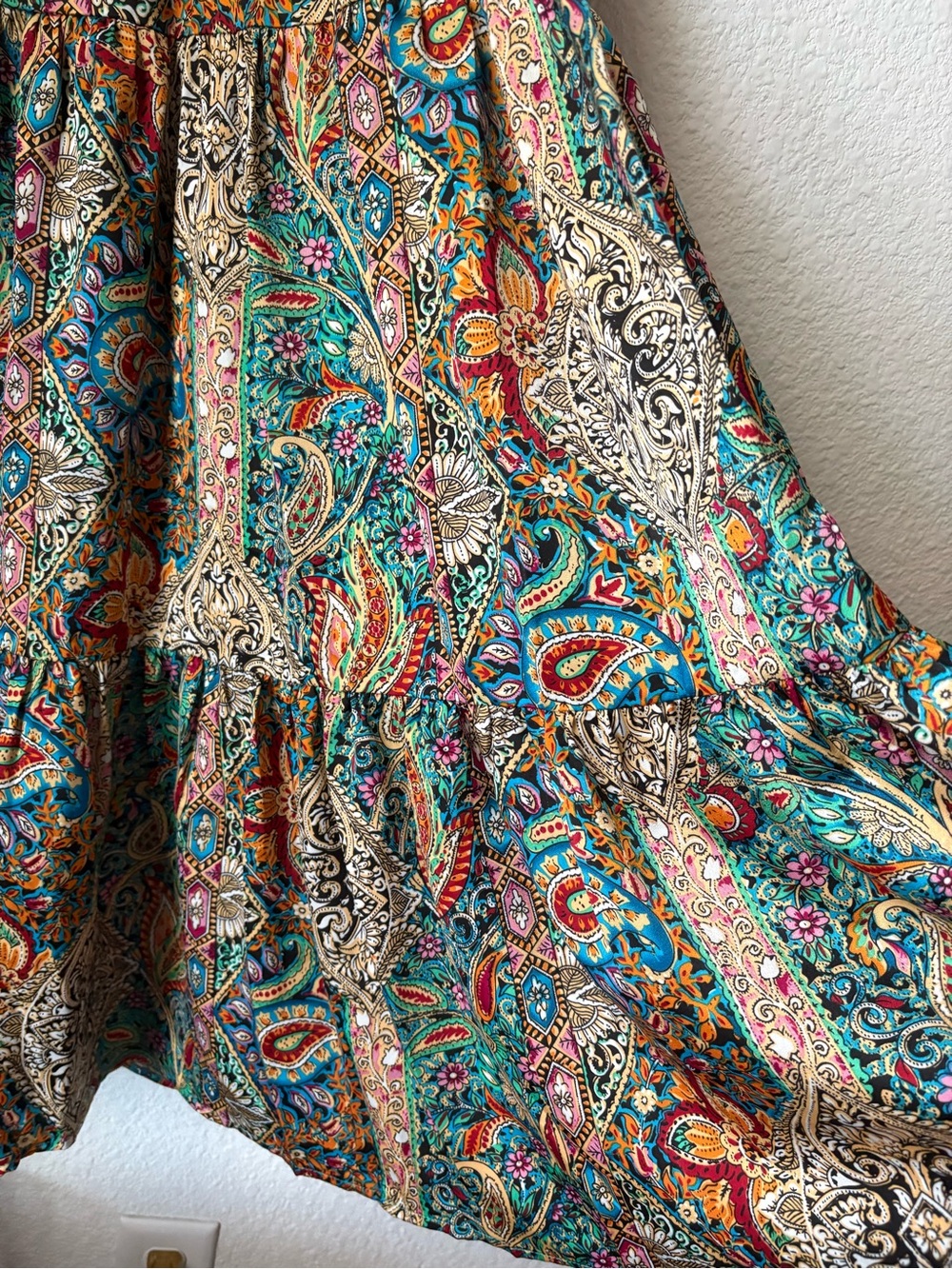 NATURAL LIFE Paisley Tiered Maxi Skirt NWT Size Medium - Picture 5 of 8
